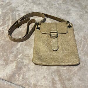 HOBO International Tan Pebble Leather Top Zip Pocket Crossbody Adjustable Strap